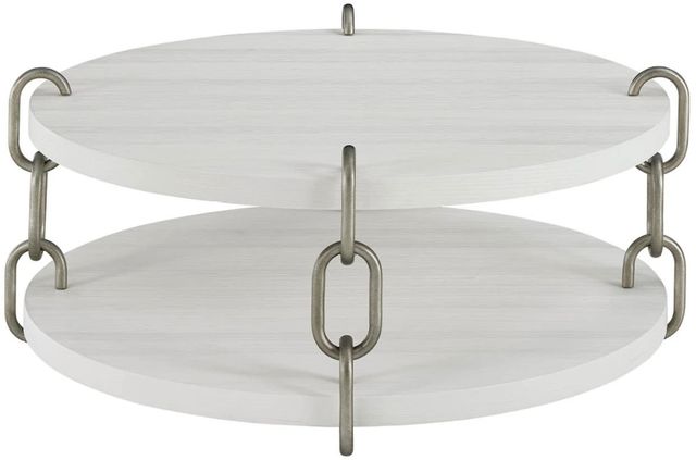 Universal Explore Home™ Oasis White Sandblasted Quartered Pine Shoreline Cocktail Table-0