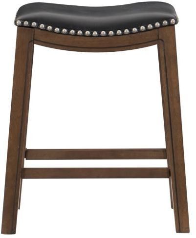Mazin Furniture Black 24" Upholstered Counter Stool-1