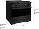 ZLINE Marino 36" Black Stainless Steel Pro Style Dual Fuel Range with 6 Brass Burners-2
