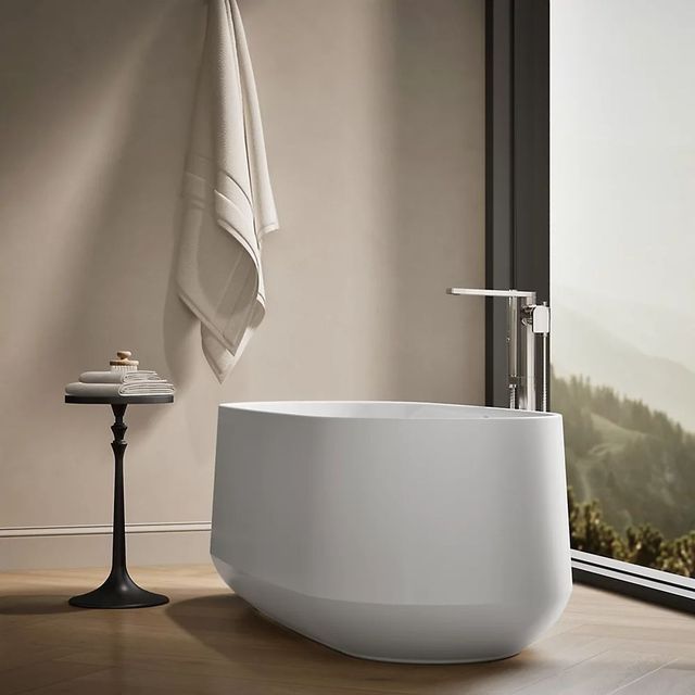 KOHLER® Ceric® White 23" 60" x 29" Freestanding Bath-3
