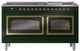 Ilve® Nostalgie II Noblesse 60'' Emerald Green Pro Style Dual Fuel Range with Brass Trim-1