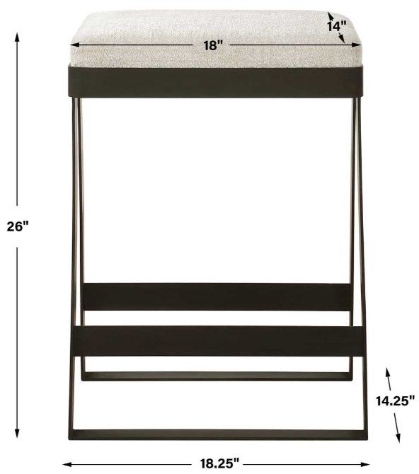 Uttermost® Hover Aged Black/Ivory Counter Stool-2