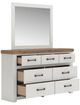 Benchcraft® Savonport Brown/White Dresser and Mirror-3
