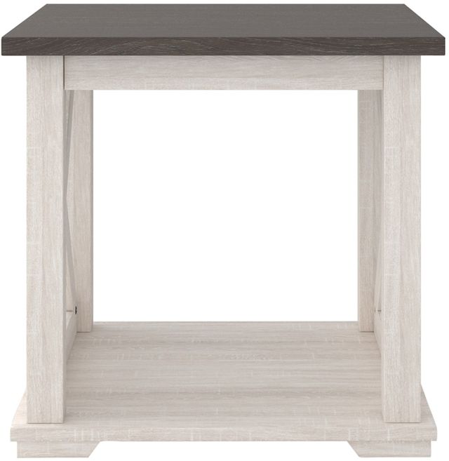 Signature Design by Ashley® Dorrinson  Gray Square End Table with Antique White Base-3