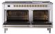 Ilve® Nostalgie II Noblesse 60'' Custom RAL Color Pro Style Dual Fuel Range with Brass Trim-1