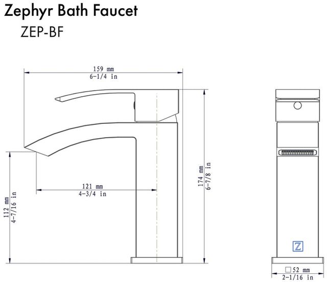 ZLINE Autograph Edition Matte Black Zephyr Single Handle Bath Faucet-4