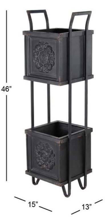 Deco Marche Black Iron Rustic Planter-2