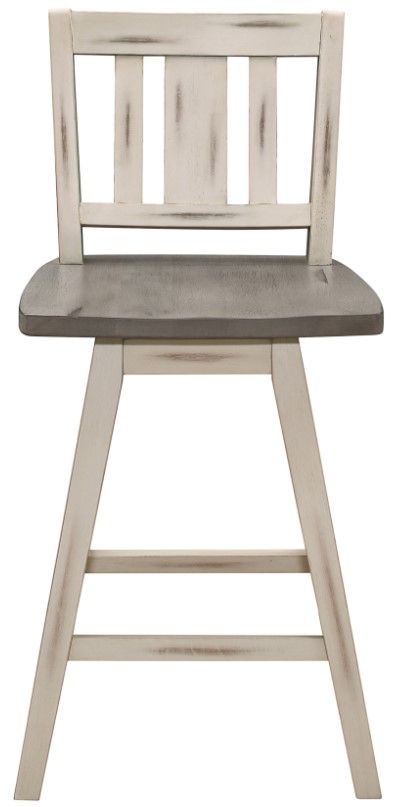 Homelegance® Amsonia Distressed Gray/White Sand Swivel Counter Chair-2
