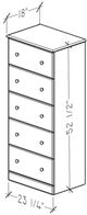 Perdue Woodworks 12,000 Essential Brown 23" 5-Drawer Chest-2