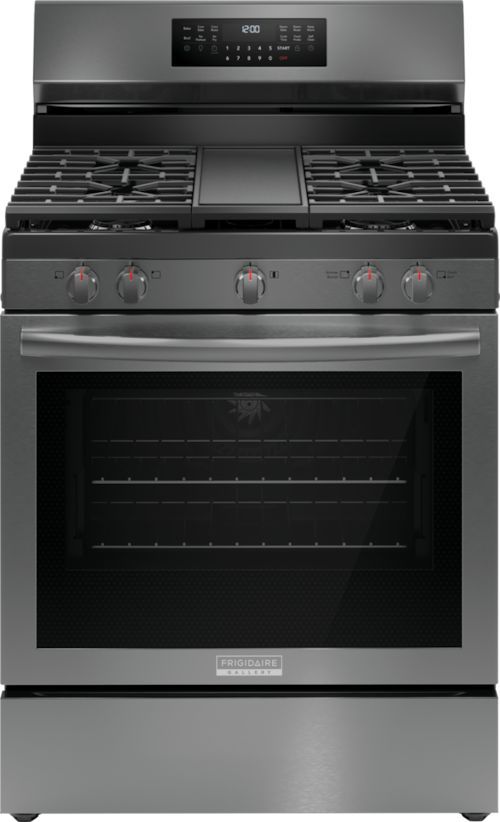 Frigidaire Gallery® 30" Smudge-Proof® Black Stainless Steel Freestanding Gas Range 