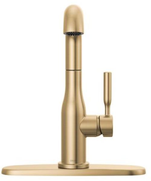 Delta Almari™ Champagne Bronze Single Handle Pull-Out Kitchen Faucet-0