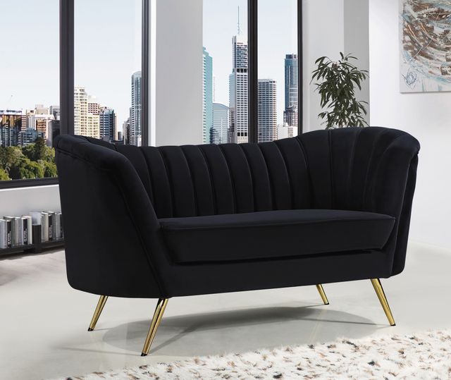 Meridian Furniture Margo Black Velvet Loveseat-3