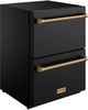 Thor Kitchen Gordon Ramsay Collection 24” 5.4 Cu. Ft. Anti-Fingerprint Black Built-In or Freestanding Under the Counter Refrigerator Drawer with Bronze Handle-2
