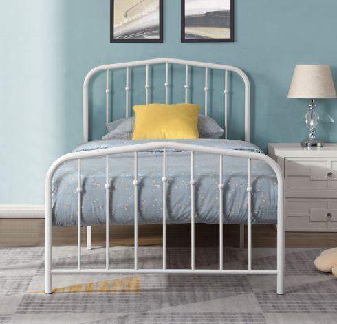 Milton Greens Stars White Twin Metal Platform Bed-2