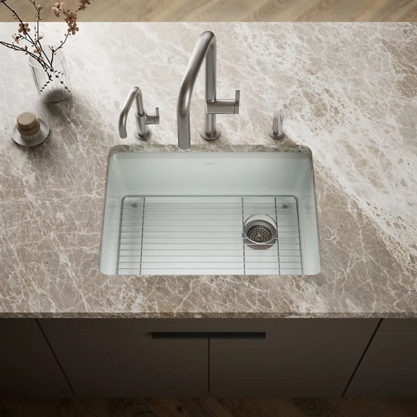 KOHLER® Riverby® Ice Gray 27" Undermount Single-Bowl Kitchen Sink-1