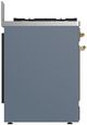 Ilve® Majestic III 30" Blue Gray Pro Style Dual Fuel Liquid Propane Range with Triple Glass Door and Brass Trim-3