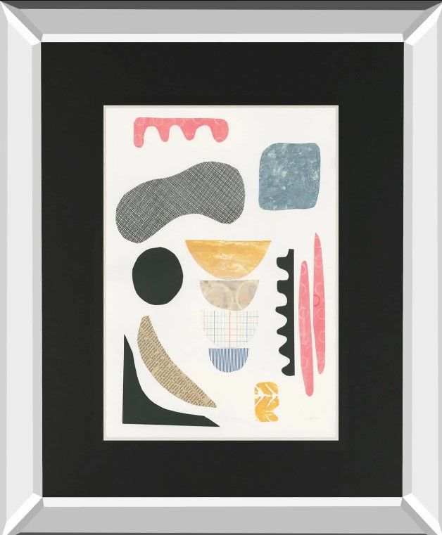 Classy Art Mixed Shapes I By Courtney Prahl Mirror Framed Wall Art-1