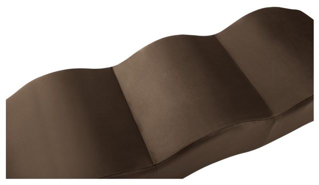 Meridian Furniture Wave Brown Velvet Upholstered Bench-3