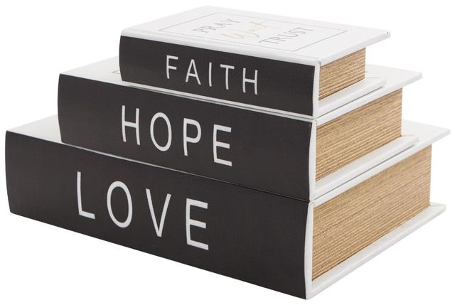 Deco Marche 3-Piece White Book Storage Decorative Box Set-1
