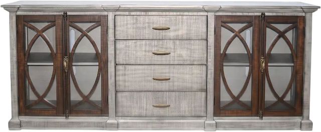 Sunny Designs™ Homestead Hills Alpine Gray/Tobacco Leaf 90” Media Console-2