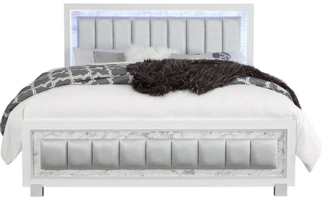 Global Furniture USA Santorini 5-Piece Metallic White Youth Full Bedroom Set-2
