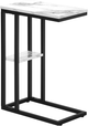 Monarch Specialties Inc.  White Marble Look  25"H Accent Table with Black Metal Base-0
