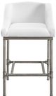 HH2 Home Dillon Silver/White Modern Low Profile Wingback Metal Counter Stool-1