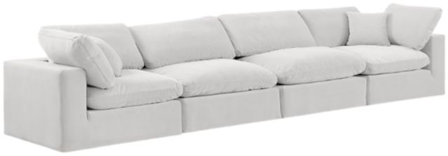 Meridian Furniture Comfy 4-Piece Cream Velvet Modular Sectional-0