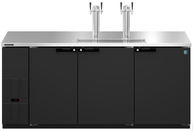 Hoshizaki Back Bar 80" 28.7 Cu. Ft. Black Vinyl Three Section Direct Draw Refrigerator-0