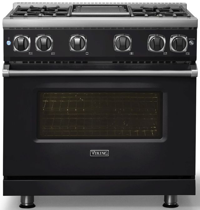Viking® 7 Series 36" Onyx Pro Style Natural Gas Range with Griddle-2