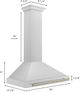 ZLINE 36" Autograph Edition Satin Stainless Steel Wall Mounted Range Hood-4