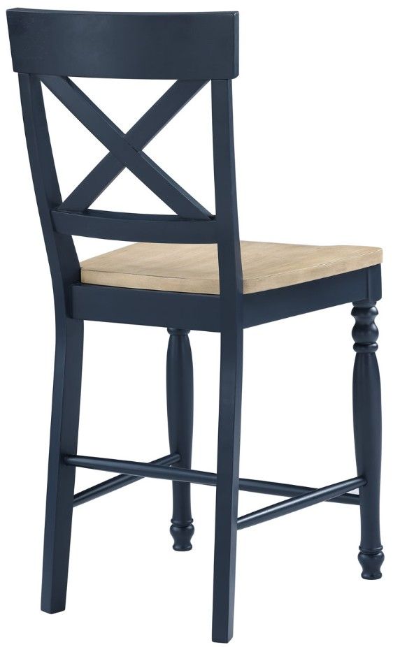 Steve Silver Co. Darcy Midnight Blue/Natural Counter Stool-2