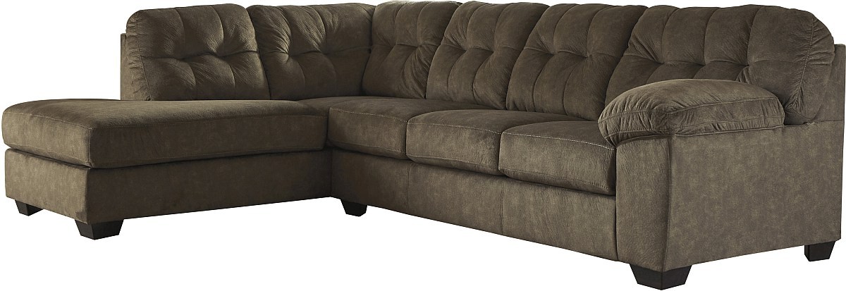 Signature Design by Ashley Accrington 2 Piece Earth Left Arm Facing Sofa Sectional and Chaise Farnham s Furniture Galleries Casper Wyoming