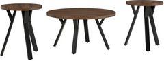 Signature Design by Ashley® Elbrynn 3-Piece Brown Occasional Table Set with Black Base