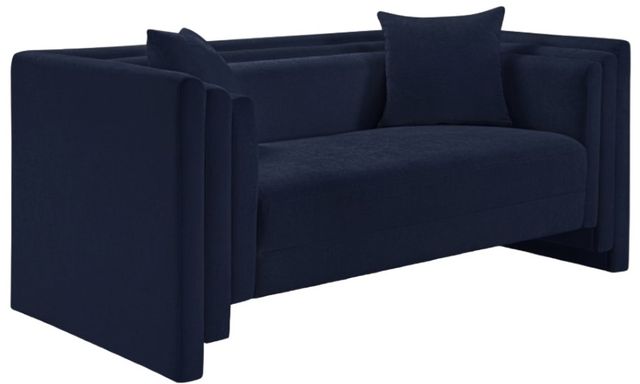 Meridian Furniture Everett Navy Chenille Fabric Loveseat-0