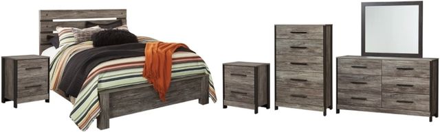 Signature Design by Ashley® Cazenfeld 6-Piece Black/Gray Queen Panel Bed Set-0
