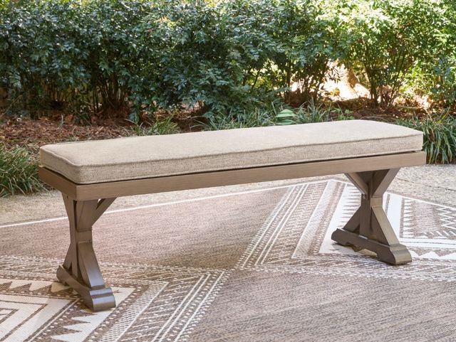 Signature Design by Ashley® Revare Beach Beige Aliminum/Fabric Outdoor Bench-1