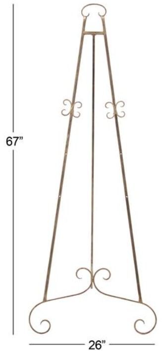 Deco Marche Gold Scroll Large Adjustable 3-Tier Display Easel with Chain Support-2