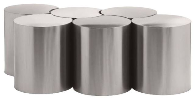 Meridian Furniture Dimple 6-Piece Silver 18" Modular Nesting Coffee Table Set-0