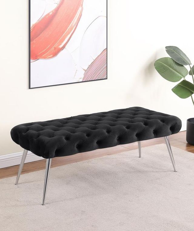 Coaster® Ella Black Upholstered Bench-4