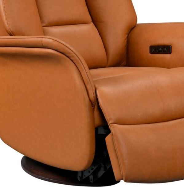 Leather Italia™ Royce Victor Camel Power Swivel Glider Recliner-1