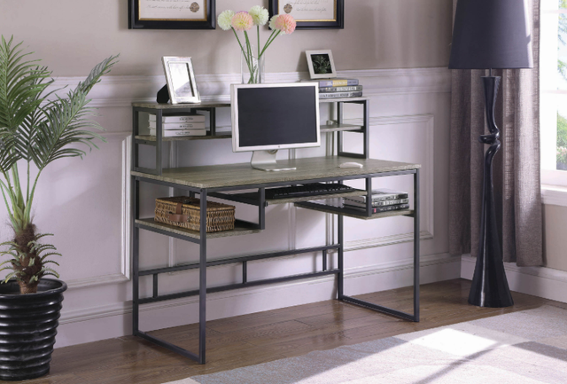 Coaster® Computer Desk With Keyboard Tray Weathered Taupe-2