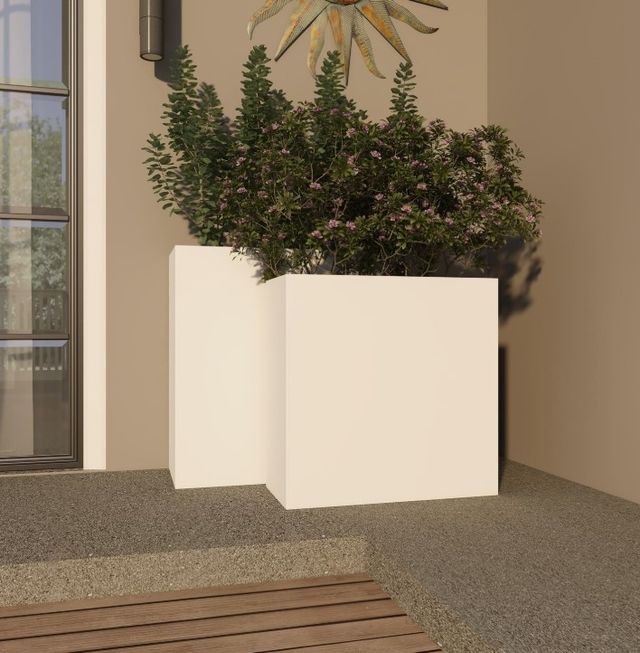 Deco Marche 2-Piece White Rectangular Planter Set-4