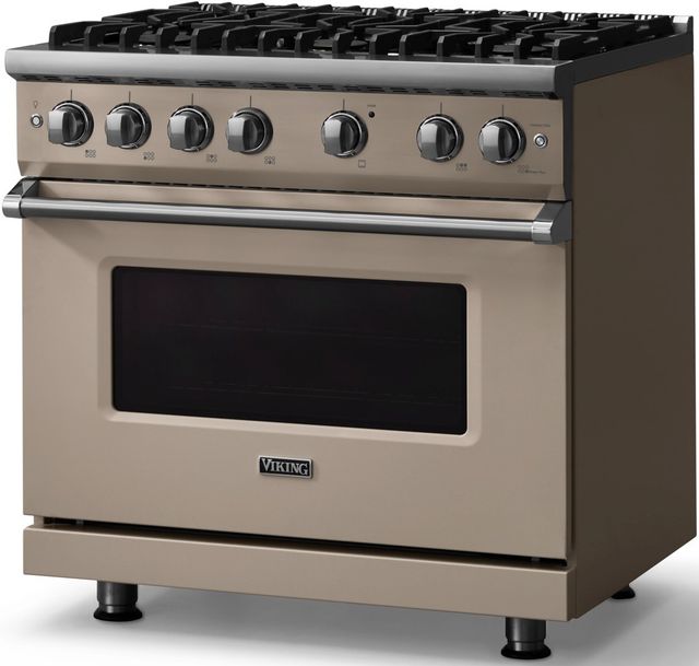 Viking® 5 Series 36" Nantucket Pro Style Gas (NG) Range with Polished Chrome Trim-2