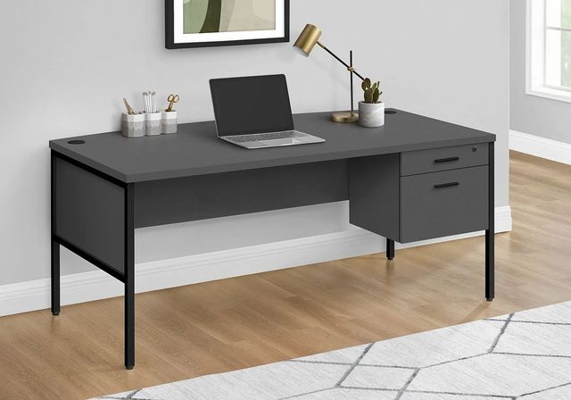 Monarch Specialties Inc. Black/Grey 72" Computer Desk-2