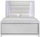 Elements International Moondance White Full Upholstered Panel Bed-1