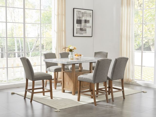 Signature Design by Ashley® Aleeda 7 Piece Brown/Gray Counter Height Set-0