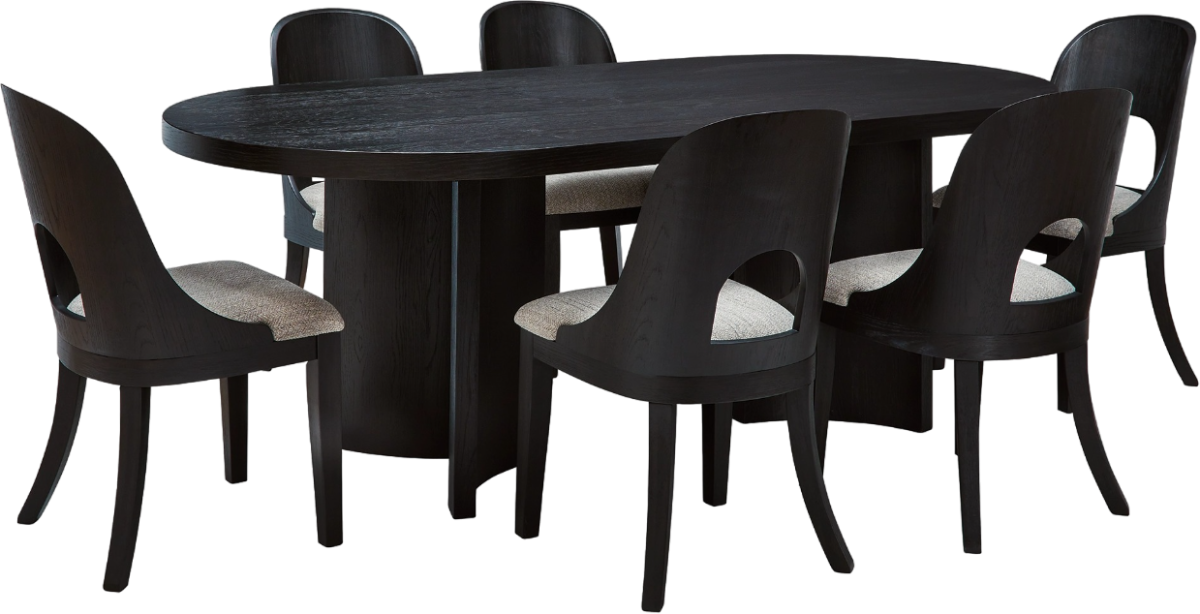 Signature Design by Ashley® Rowanbeck 7-Piece Black Dining Table - Main Image
