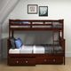Donco Kids Dark Cappuccino Twin/Full Mission Bunk Bed with Drawers-0
