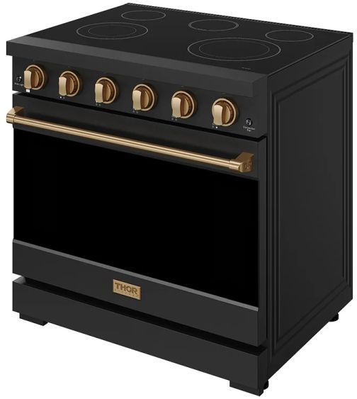 Thor Kitchen® Gordon Ramsay 36" Black/Bronze Freestanding Pro Style Electric Range-3
